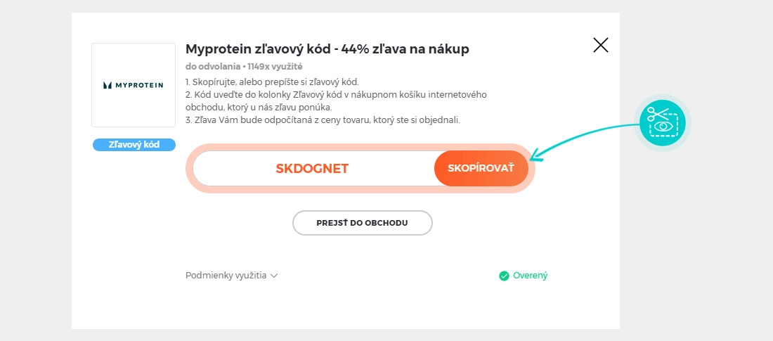 Návod ako skopírovať zľavový kód Myprotein