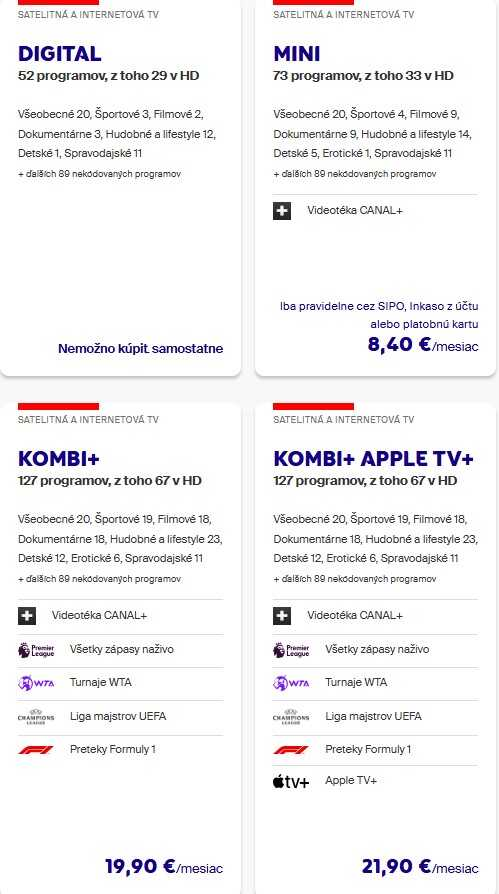 Balíky televízie cez satelit od Skylink