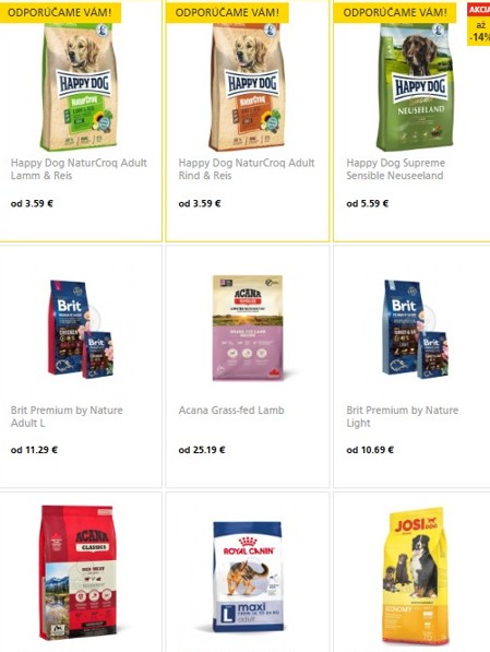 krmivá pre psov z e-shopu Petissimo