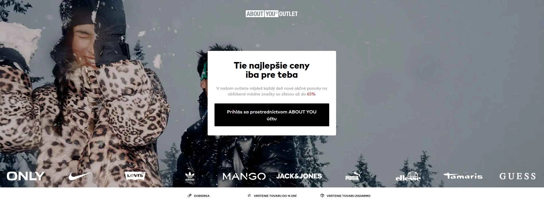 homepage About You Outlet s ponukou známych značiek