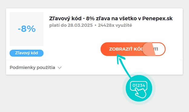 Ukážka zľavového kódu Penepex