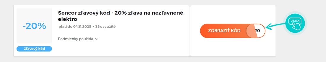 Ukážka zľavového kódu Sencor