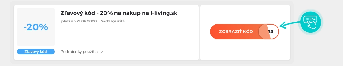 Ukážka zľavového kódu I-living