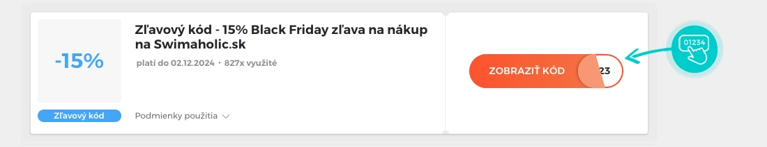 Ukážka zľavového kódu Swimaholic