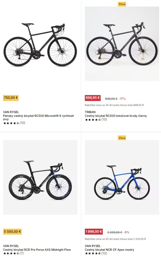 ponuka bicyklov v e-shope Decathlon.sk