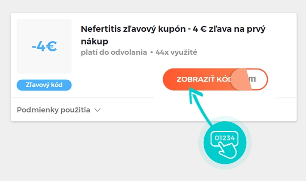 Ukážka zľavového kódu Nefertitis