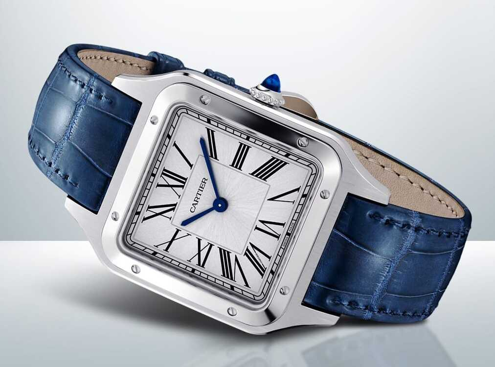 štýlové hodinky s modrým náramkom