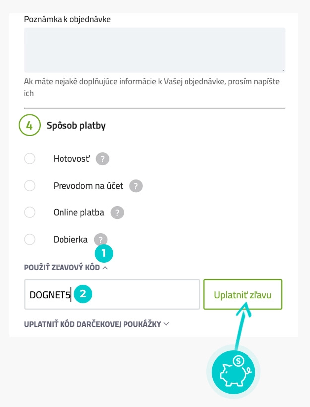 Návod ako uplatniť zľavový kód v košíku e-shopu ValachShop