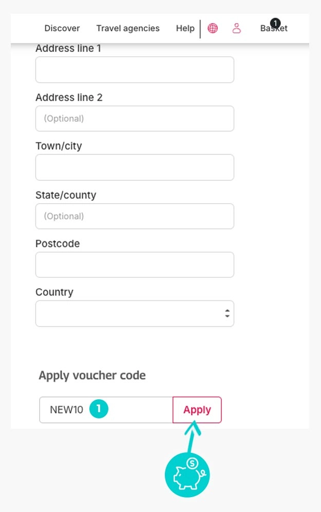 Návod ako uplatniť zľavový kód v košíku e-shopu Rail Europe