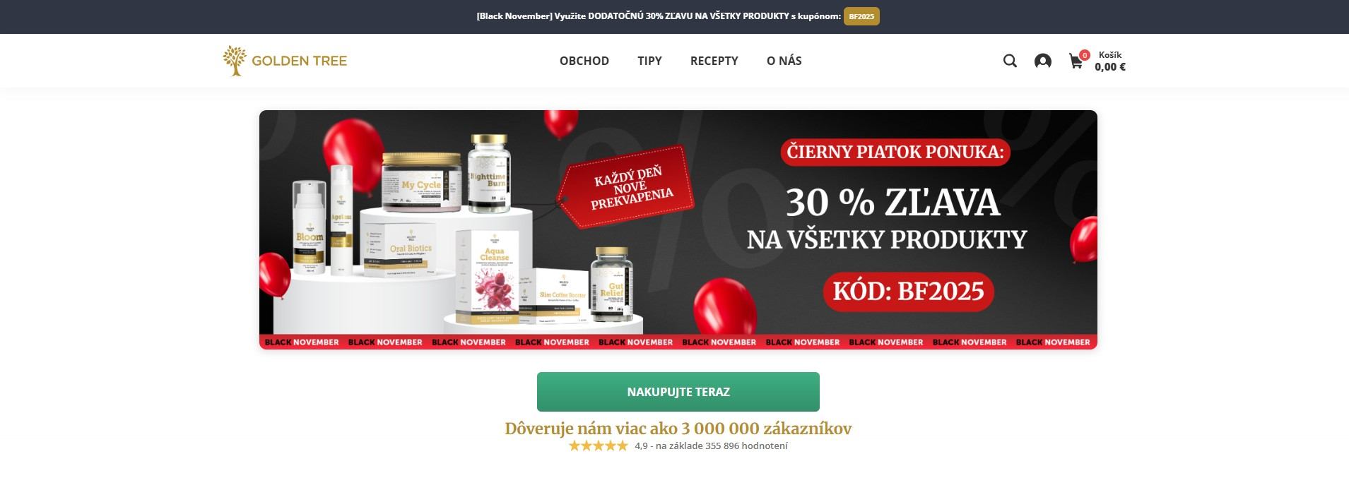 homepage Golden Tree produkty pre zdravie detoxikáciu krásu