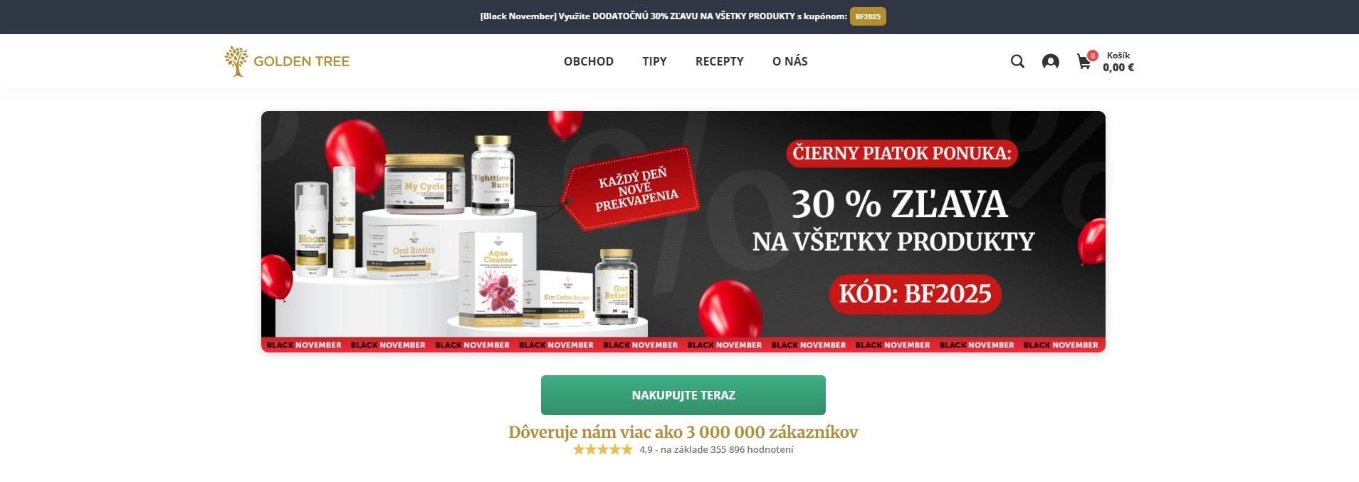homepage Golden Tree produkty pre zdravie detoxikáciu krásu