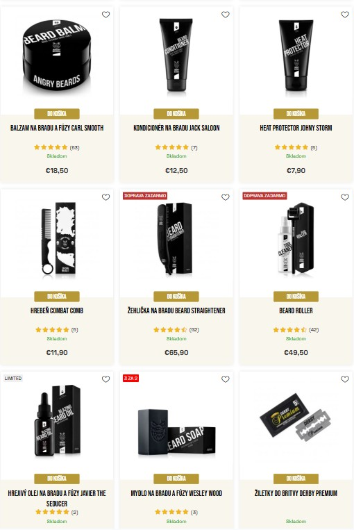 pánska kozmetika a doplnky na bradu