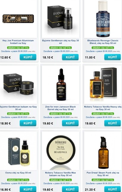 starostlivosť o bradu a fúzy z e-shopu Luxusné-holenie