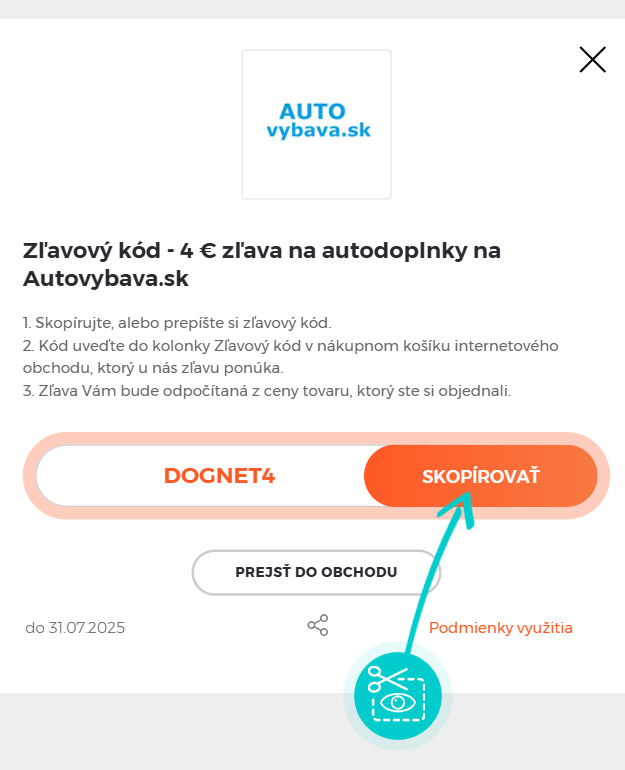 Návod ako skopírovať zľavový kód Autovybava.sk