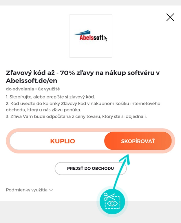 Návod ako skopírovať zľavový kód Abelssoft