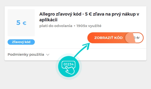 Ukážka zľavového kódu Allegro