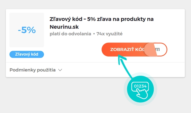 Ukážka zľavového kódu Neurinu