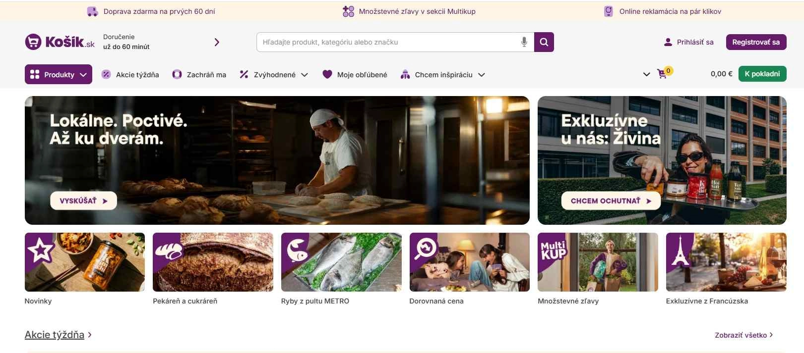 homepage Košík online potraviny