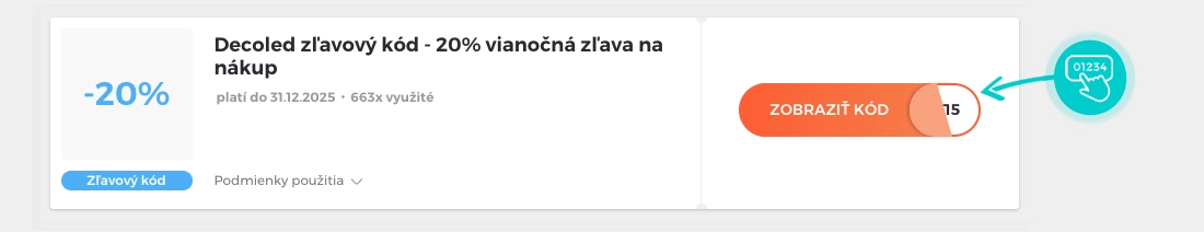 Ukážka zľavového kódu Decoled