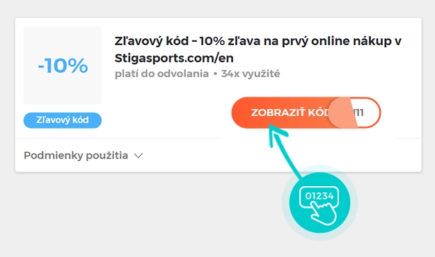 Ukážka zľavového kódu STIGA Sports