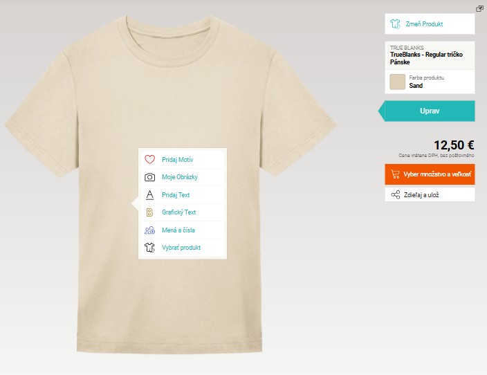 vytváranie trička s vlastnou potlačou z e-shopu Shirttuning