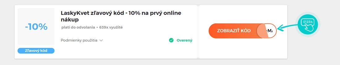 Ukážka zľavového kódu LaskyKvet