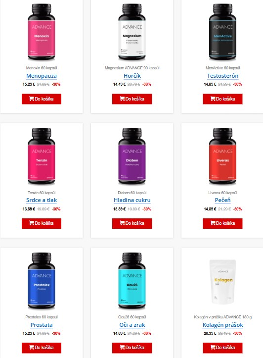 výživové doplnky z e-shopu Advance Nutraceutics