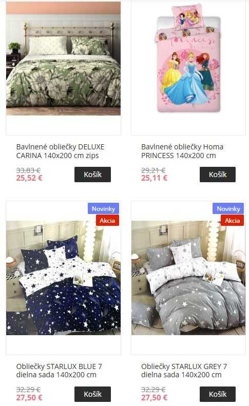 posteľná bielizeň z e-shopu Homa