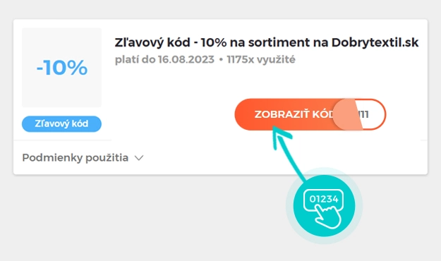 Ukážka zľavového kódu Dobrý textil