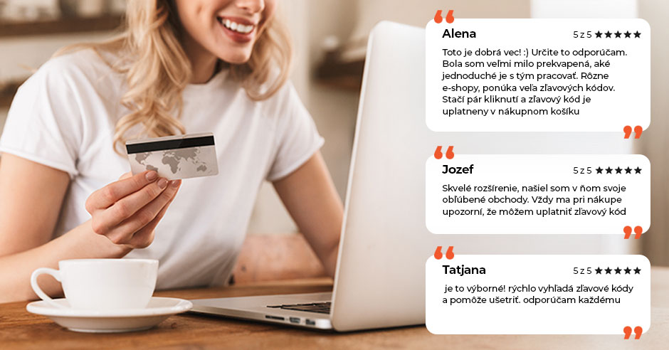 žena nakupuje online recenzie z&aacute;kazn&iacute;kov roz&scaron;&iacute;renie kuplio